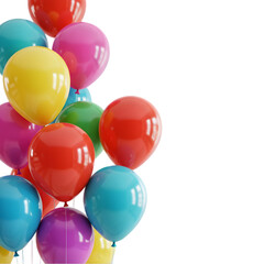 Vibrant Bunch of Balloons: Festive Celebration Decoration isolated on transparent background