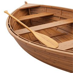 Wooden Rowboat: Classic Design, Nautical Vessel, Watercraft Detail isolated on transparent background