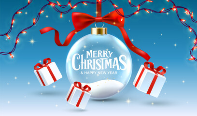 Merry Christmas and Happy New Year Festive Bauble.