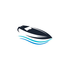 Speed boat logo design template. illustration vector, suitable for your design need, logo, illustration, animation, etc.