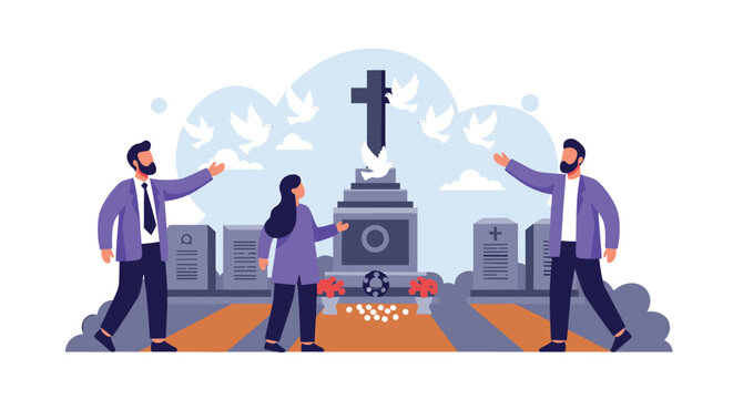 Remembering Loved Ones Honoring Their Memory at a Cemetery