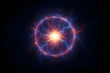 Obraz premium Glowing Plasma Energy Core Floating in Deep Space