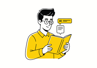 Vector illustration of a student hand holding a book, a concept of education 