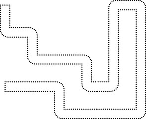 Dotted squared path features structured maze-like waves with even spacing and rounded edges.