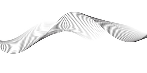 Elegant black and white abstract wave background with smooth flowing lines and subtle gradients. Minimalist motion design concept, modern fluid curve pattern for technology or graphic design.