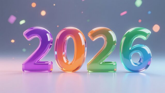 Colorful 2026 celebration numbers