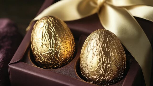 Fancy Gold Foiled Easter Eggs in Gift Box