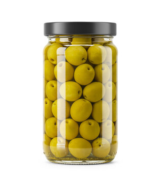 Green Olive Clear Glass Jar with matte cap