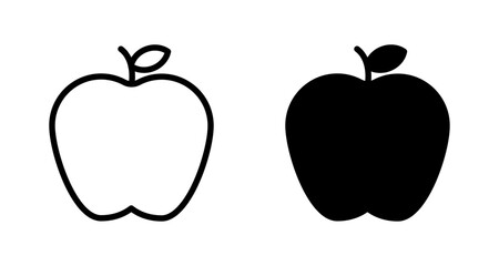 Apple icon set representing fruit, food, and health, suitable for nutrition, agriculture, grocery, and healthy lifestyle design projects
