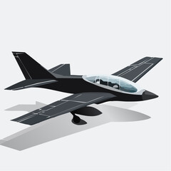 Sleek black jet fighter plane