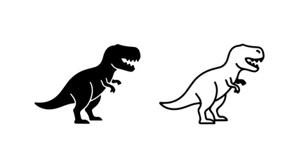 Tyrannosaurus rex icons with transparent background