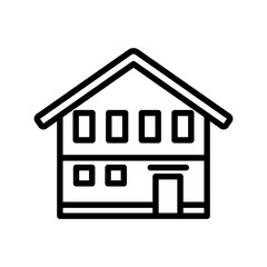 シンプルラインの家のモノクロアイコン01