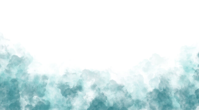Green fog or abstract clouds on transparent background. For product photography backgrounds, creating a dramatic mood, presentations, website headers. Copy space. Frame. PNG image