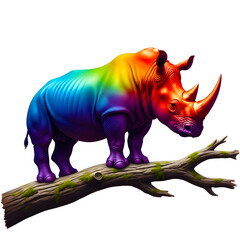 Fototapeta premium Realistic Rhinoceros Isolated on Transparent Background