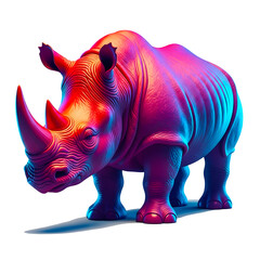Fototapeta premium Rhinoceros Logo Silhouette Isolated on Transparent Background.