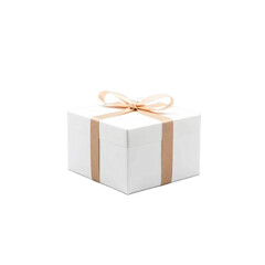 Obraz premium White gift box isolated on transparent background