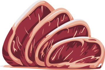 Three raw beef steaks with visible marbling and fat ready for cooking