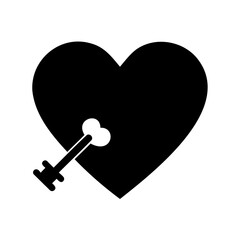 Heart with key opening it, symbolic concept of unlocking love or relationships