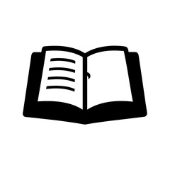 Simple Graphic Representation of an Open Book with Lines as Text