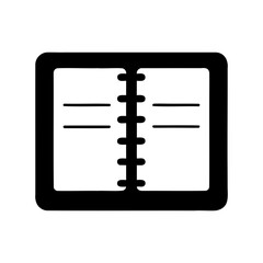 Open notebook or diary with lined pages for writing and note taking