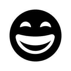 Smiling black emoji illustration conveying happiness, joy, and positive emotions
