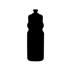 Silhouette of a reusable water bottle, useful for sports and outdoor activities