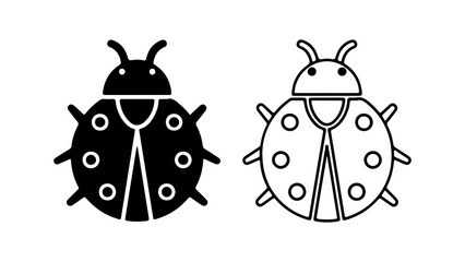 Obraz premium Ladybug icon with transparent background