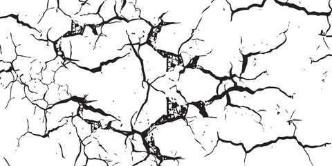 Intricate Network of Dry Cracked Earth Texture Pattern.