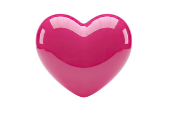 Fototapeta premium Shiny Pink Heart - Symbol of Love and Affection on White Background