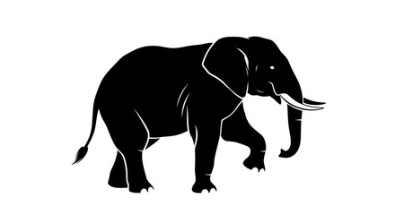 Obraz premium Black Elephant Silhouette Poses and Vector Art Collection