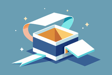 open lid gift small box with lifted lid icon