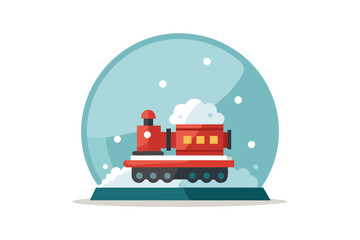 Naklejka premium toy train globe icon miniature train running around globe track