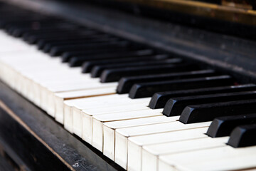 piano keys close up