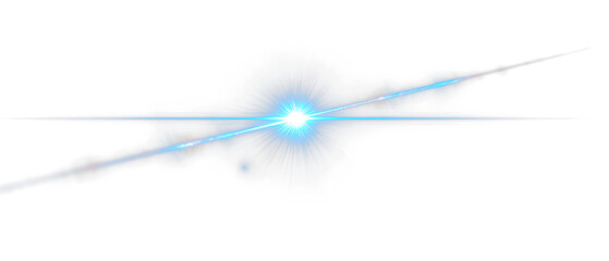 Powerful Laser Beam Cutting Through Air with Brilliant Light Isolate on Transparent Background, cutout, png