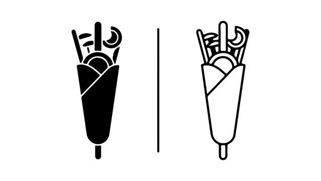 Doner kebab icon with transparent background
