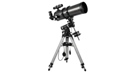 Telescope on a tripod isolated on transparent background, perfect for astronomy enthusiasts to explore the cosmos and observe celestial objects with clarity