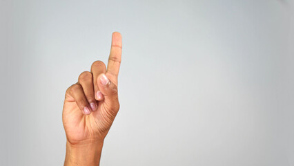 Hand Gesture Showing One Finger Raised &mdash; Number One Count Gesture