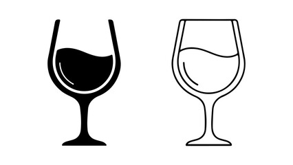 Wine glasses with liquid with transparent background