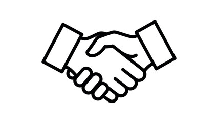 outline handshake deal illustration vector