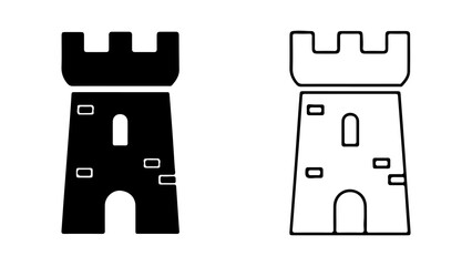 Chess rook icon with transparent background © Adobe