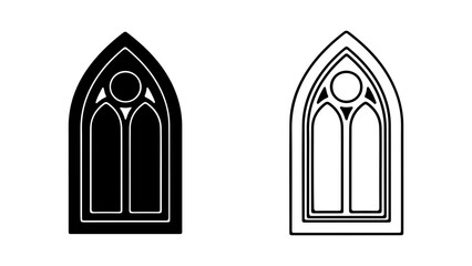 Gothic window outline with transparent background