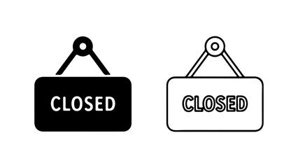 Closed sign with transparent background