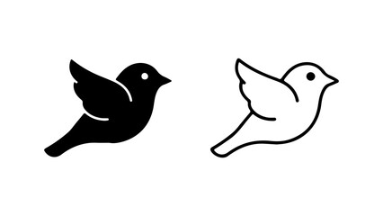 Bird icons with transparent background
