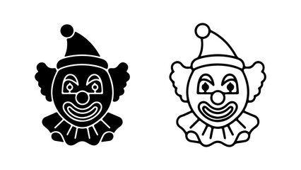 Clown face icon with transparent background