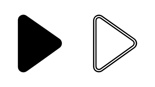 Play button icon with transparent background