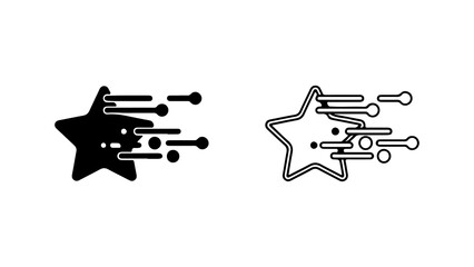 Star with circuit board elements with transparent background