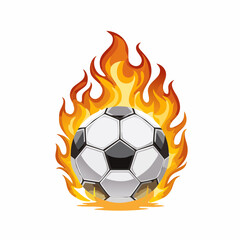 Fototapeta premium Flaming Soccer Balls Isolated 