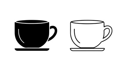 Coffee cup and saucer with transparent background