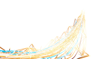 3d icon of abstract financial chart with upward trend isolated on transparent background, symbolizing growth and market success