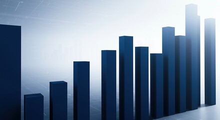 3d bar chart showing upward trend